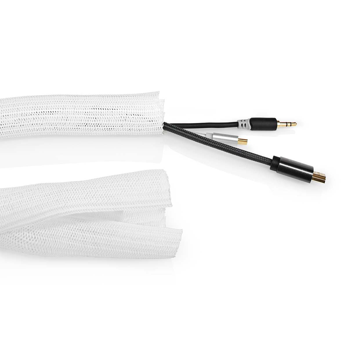 Nedis CMSL0030WT200 | Cable Management | Sleeve | 1 pcs | Maximum cable thickness: 30 mm | Nylon | White