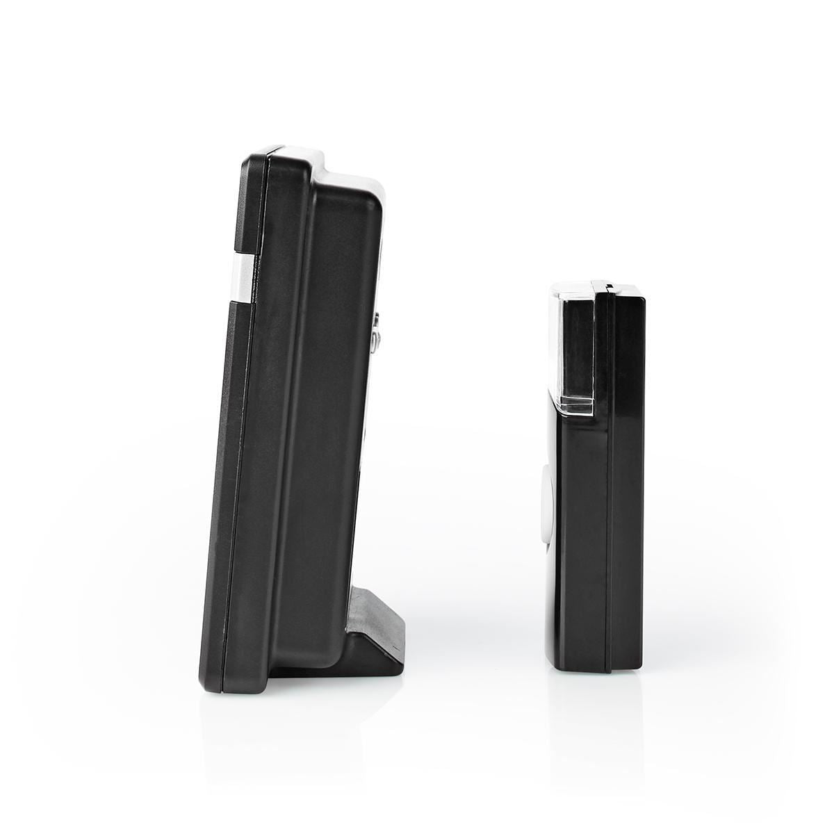 Nedis Wireless Doorbell Set | Battery Powered | 3 V DC | 1x CR2032 | Volume: 80 dB | Signal range: 300 m | IP44 | 36 Melodies | 1 Receiver | Black