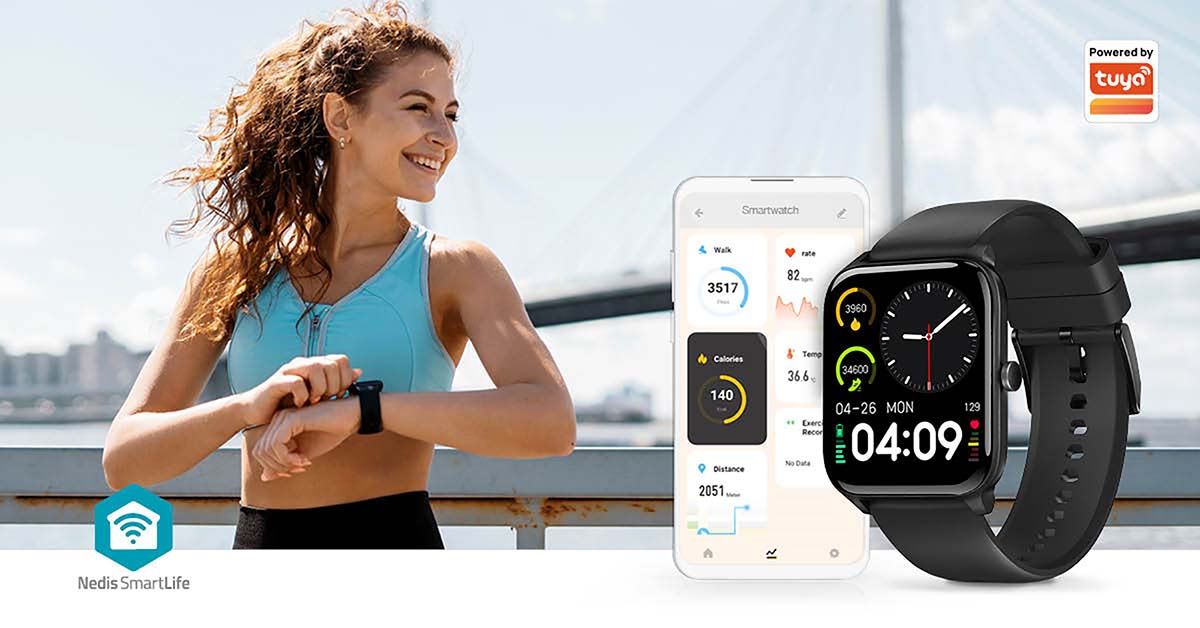 Nedis SmartLife Watch | 1.69 " | LCD | IP68 | Maximum operating time: 240 hrs | Android™ / IOS | Black