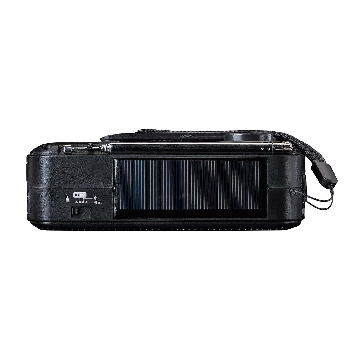 Lenco Portable wind-up Emergency FM Radio, Flashlight and Power bank in one - Black