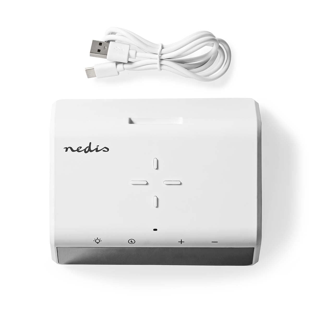 Nedis Alarm clock with wireless charging | Qi certified | 5 / 7.5 / 10 / 15 W | USB-A Male | Night Light | 2 Alarm Times | Snooze function