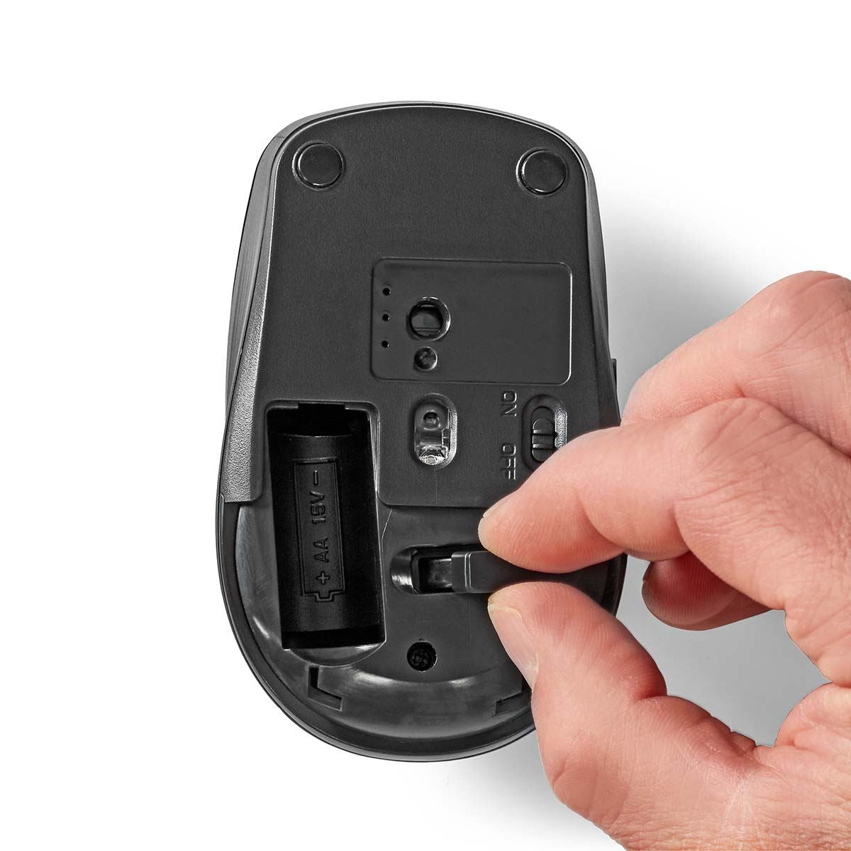 Nedis Mouse and Keyboard Set | Wireless | Mouse and keyboard connection: USB | 800 / 1200 / 1600 dpi | Adjustable DPI | QWERTY | US Layout