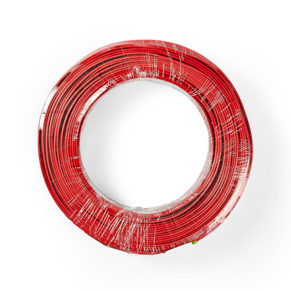 Nedis Speaker Cable | 2 x 0.75 mm² | CCA | 100.0 m | Round | PVC | Black / Red | Wrap