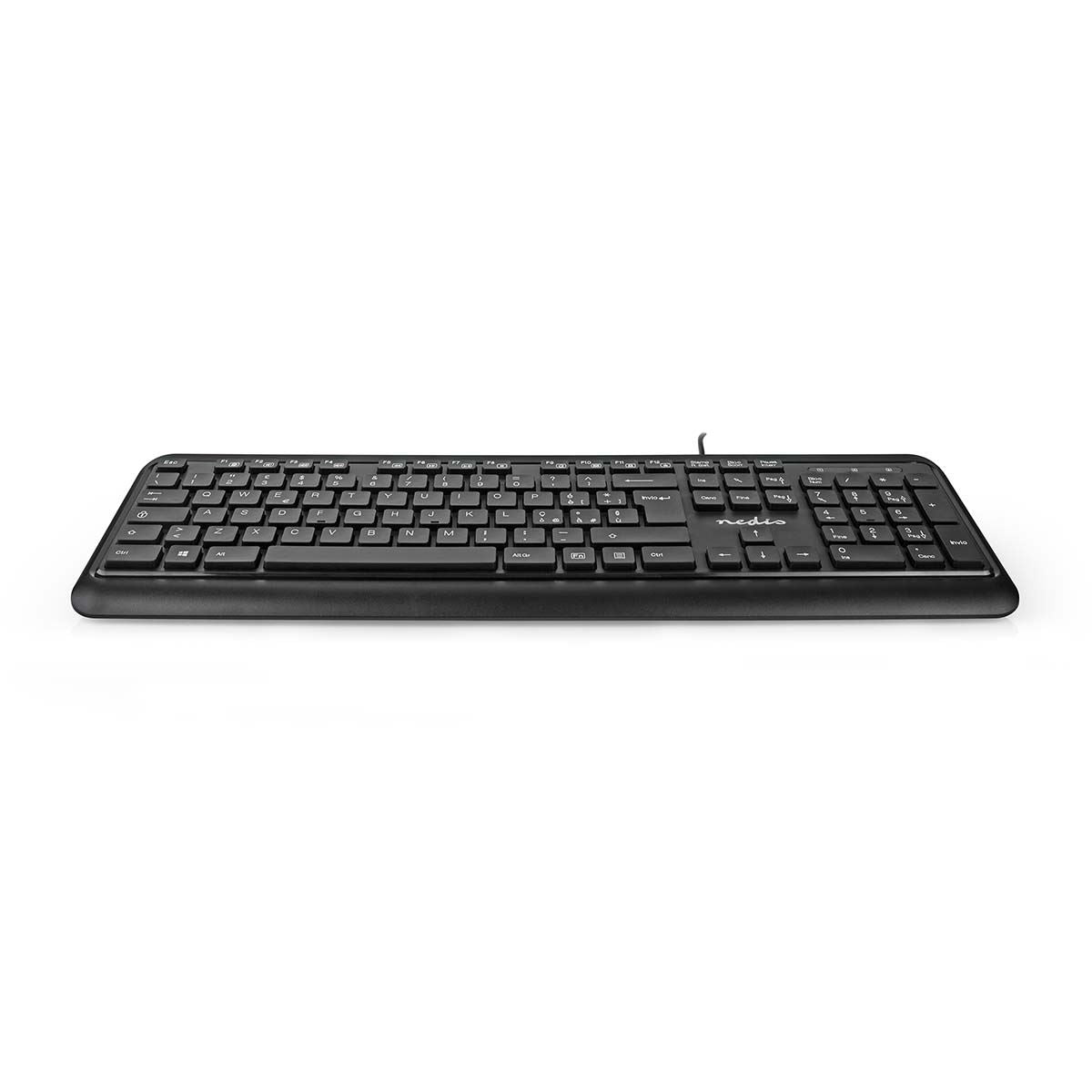Nedis Wired Keyboard | USB-A | Multimedia | QWERTY | IT Layout | Numeric keypad