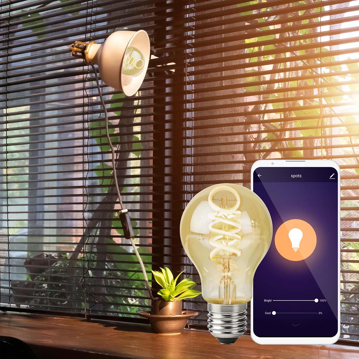Nedis SmartLife LED Filament Bulb | Wi-Fi | E27 | 360 lm | 4.9 W | Warm to Cool White | 1800 - 6500 K | Glass | Android™ / IOS | Bulb | 1 pcs