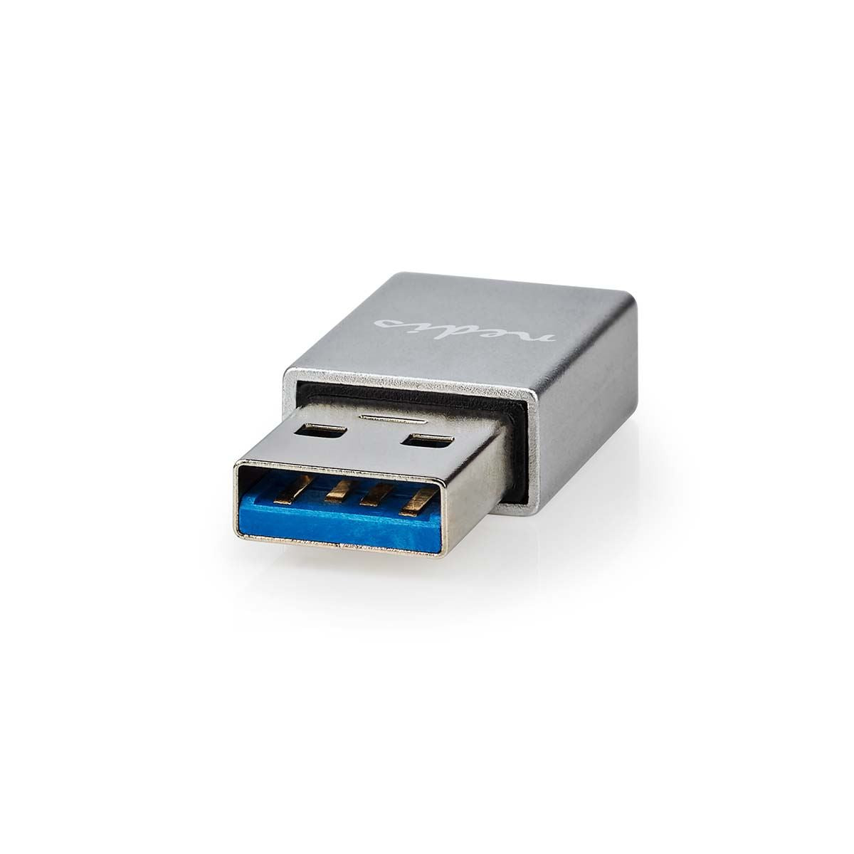 Nedis USB-A Adapter | USB 3.2 Gen 1 | USB-A Male | USB-C™ Female | 5 Gbps | Round | Nickel Plated | Black | Box