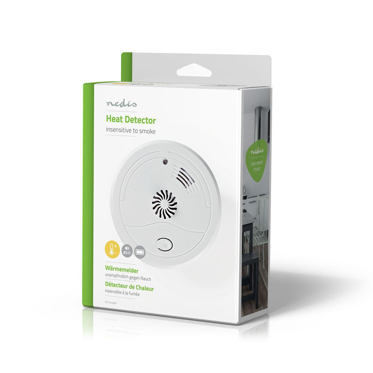 Nedis Heat Alarm | Battery Powered | Battery life up to: 1 year | With test button | 85 dB | ABS | White