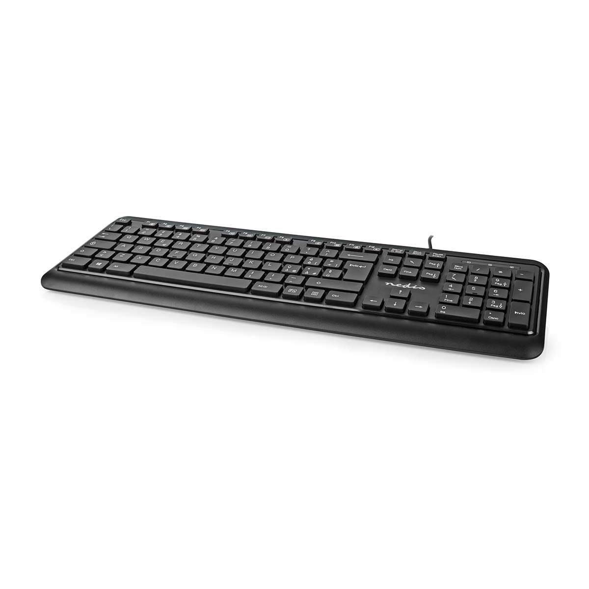 Nedis Wired Keyboard | USB-A | Multimedia | QWERTY | IT Layout | Numeric keypad