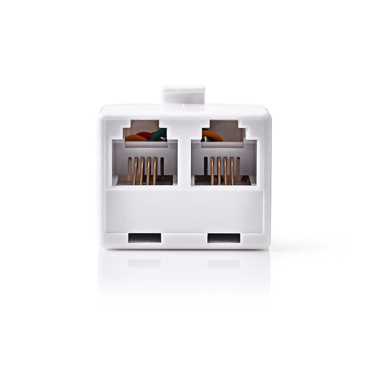 Nedis Telecom Wall Box | Connector type: RJ11 | RJ11 Male | 2x RJ11 (4/6) Female | Splitter | ABS | White | Envelope