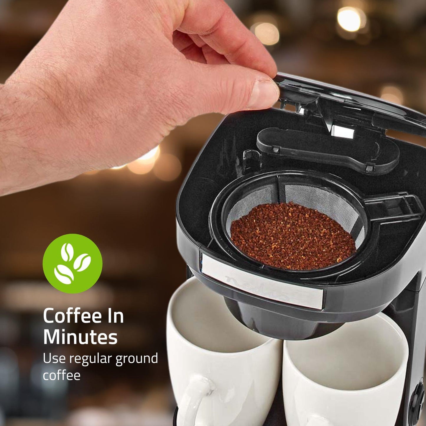 Nedis Coffee Maker | Filter Coffee | 0.25 l | 2 Cups | Black