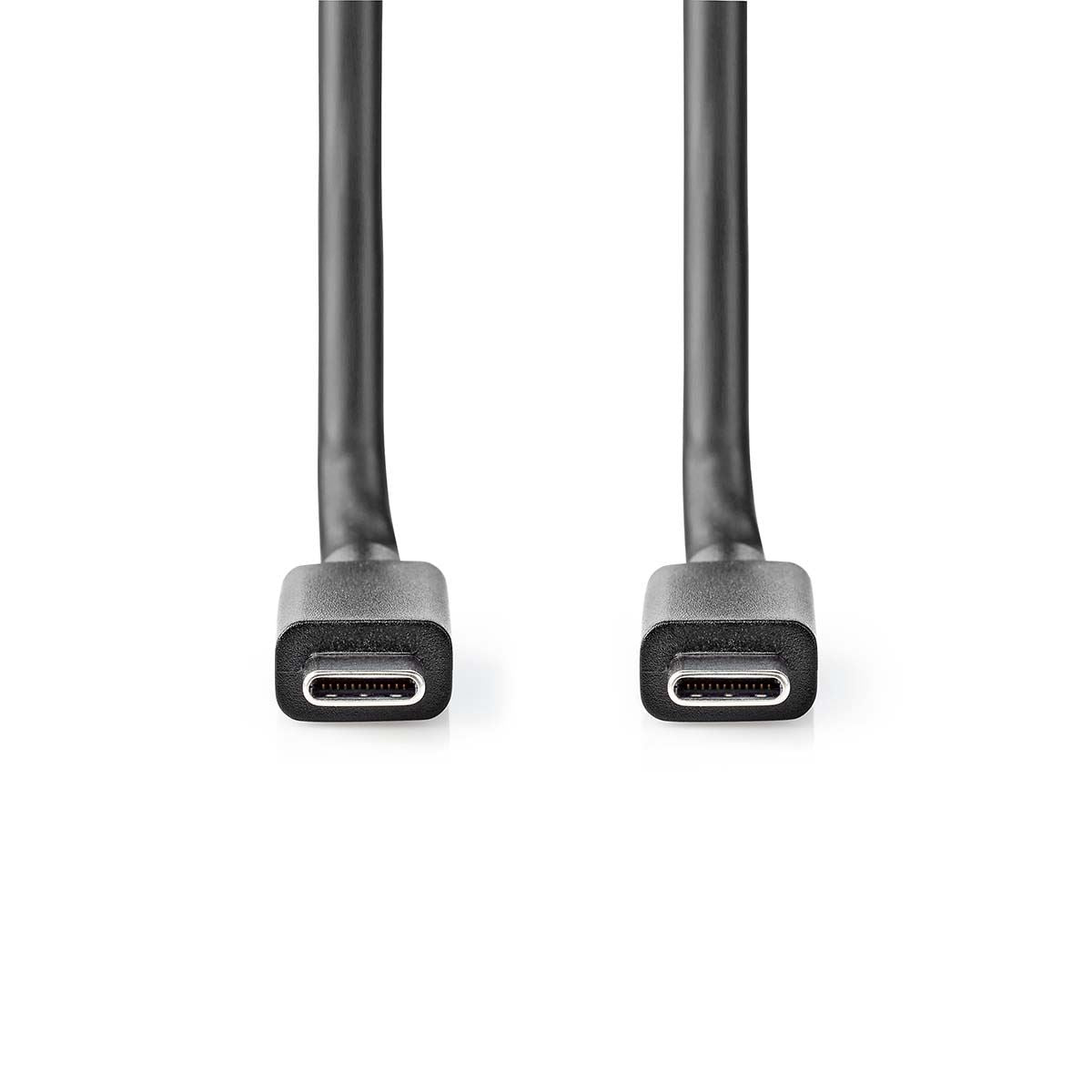Nedis USB Cable | USB 3.2 Gen 2 | USB-C™ Male | USB-C™ Male | 100 W | 4K@60Hz | 20 Gbps | Nickel Plated | 2.00 m | Round | PVC | Black | Label | 17.080.988