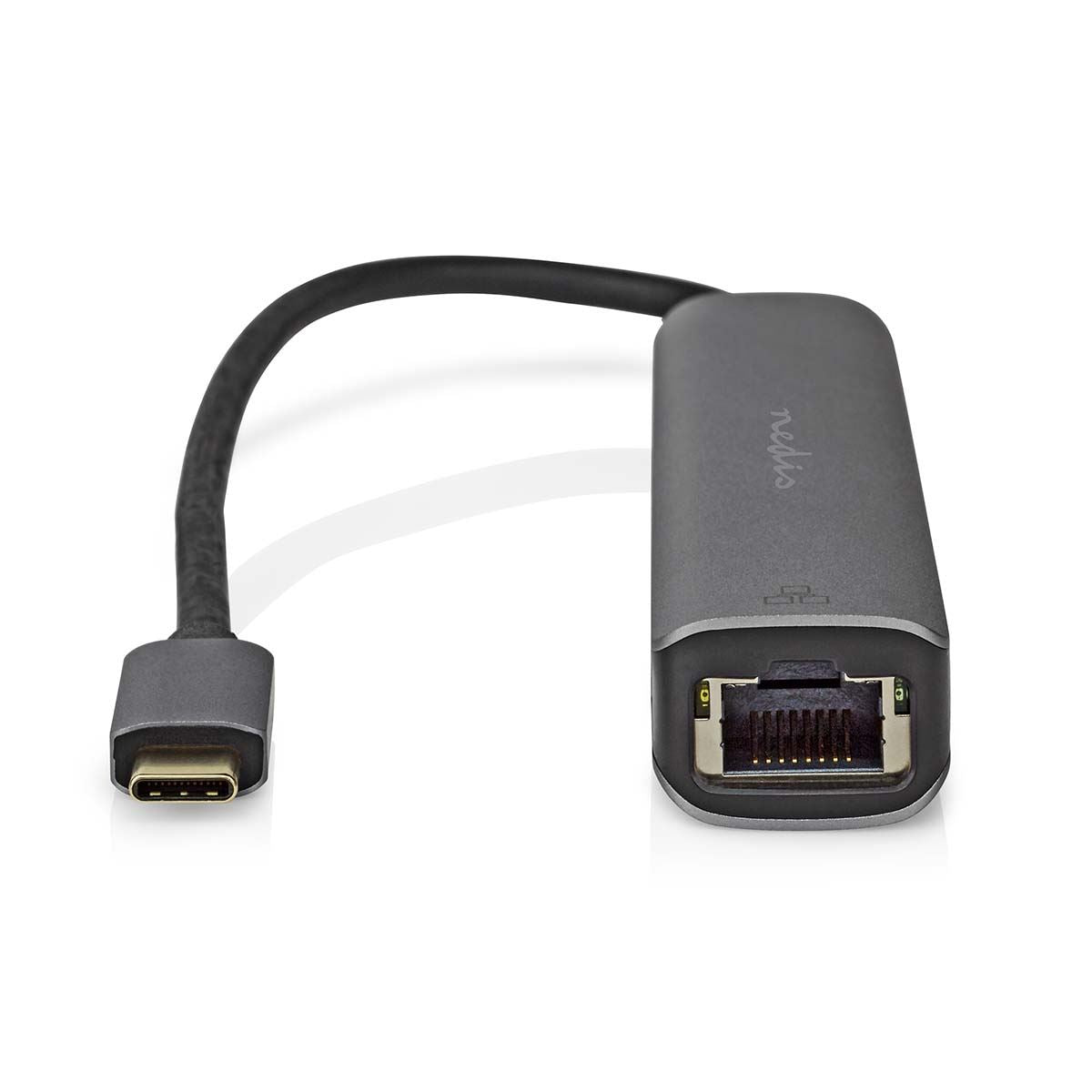 Nedis USB Multi-Port Adapter | USB 3.2 Gen 1 | USB-C™ Male | HDMI™ Output / RJ45 Female / 3x USB-A Female | 5 Gbps | 0.20 m | Round | Gold Plated | PVC | Anthracite | Box