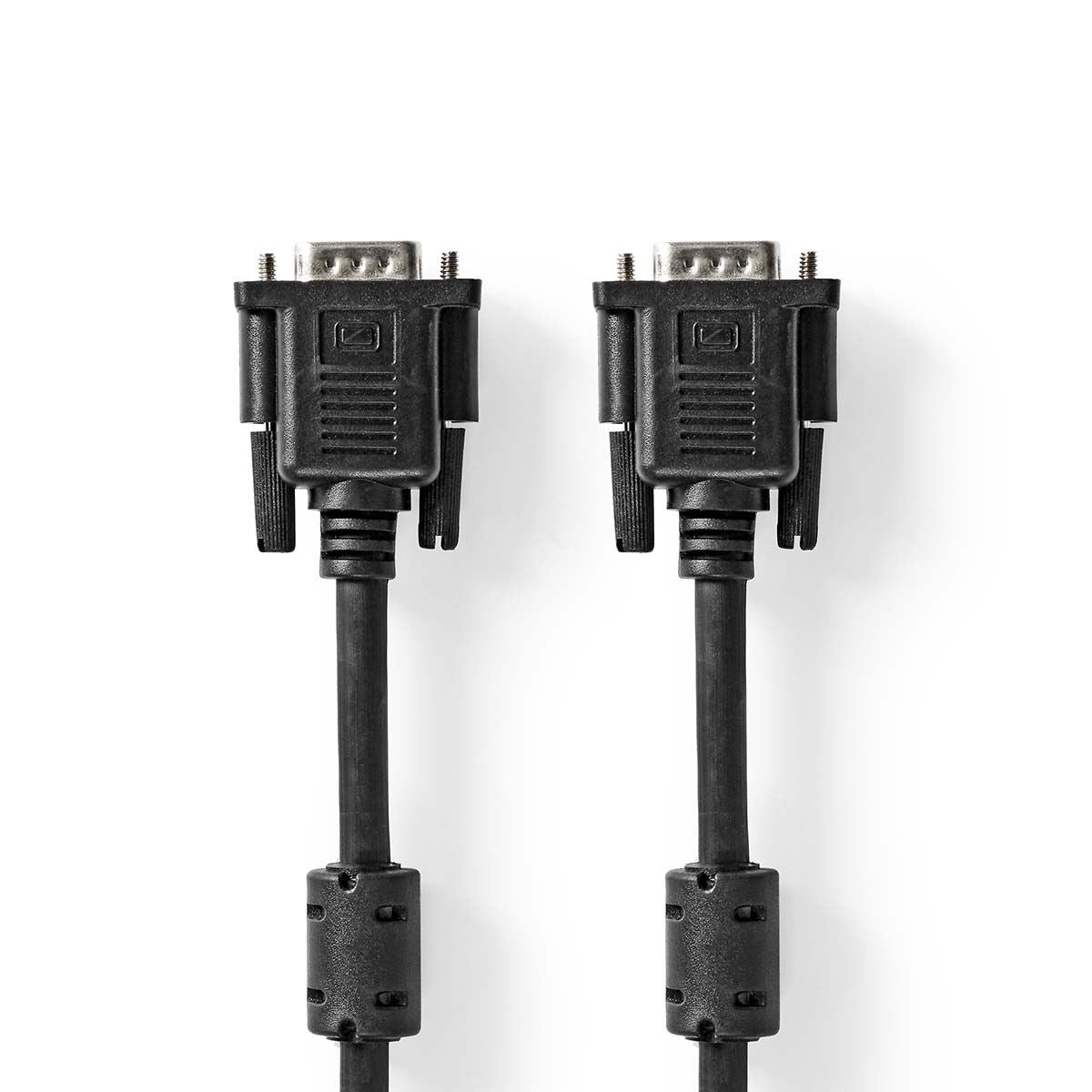 Nedis VGA Cable | VGA Male | VGA Male | Nickel Plated | Maximum resolution: 1280x768 | 5.00 m | Round | ABS | Black | Label