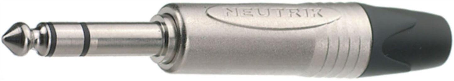 Neutrik 3 pole 1/4" professional phone plug, nickel contacts, nickel shell
