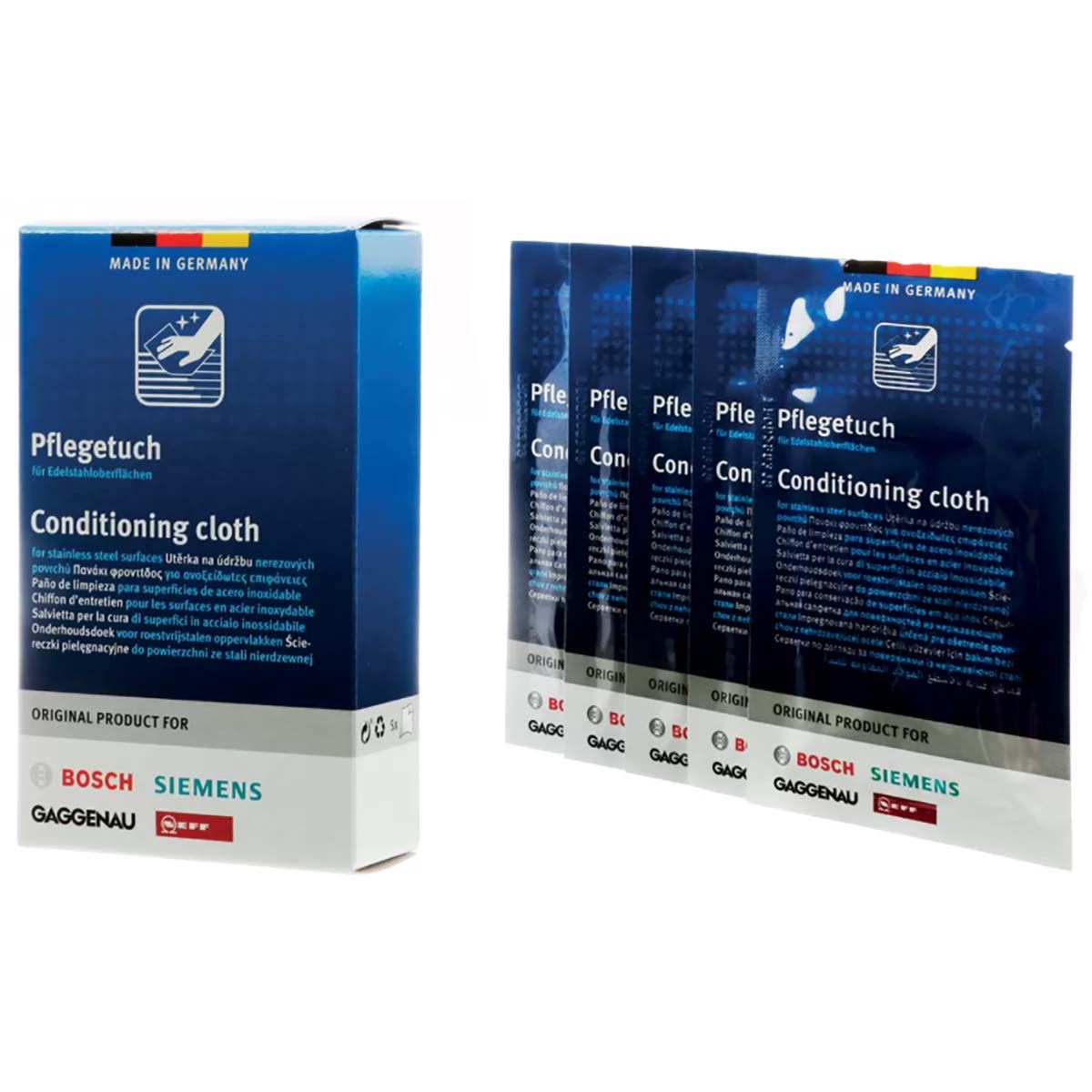 Bosch Stainless steel maintenance cloths - 5 pieces