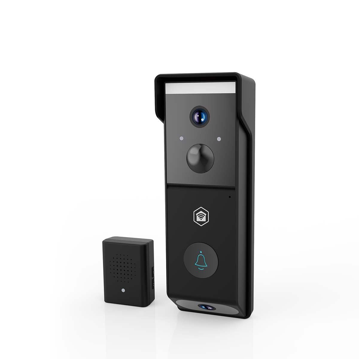 Nedis SmartLife Video Doorbell | Wi-Fi | Battery Powered | Full HD 1080p | Cloud Storage (optional) / microSD (not included) | IP54 | With motion sensor | Night vision | Black