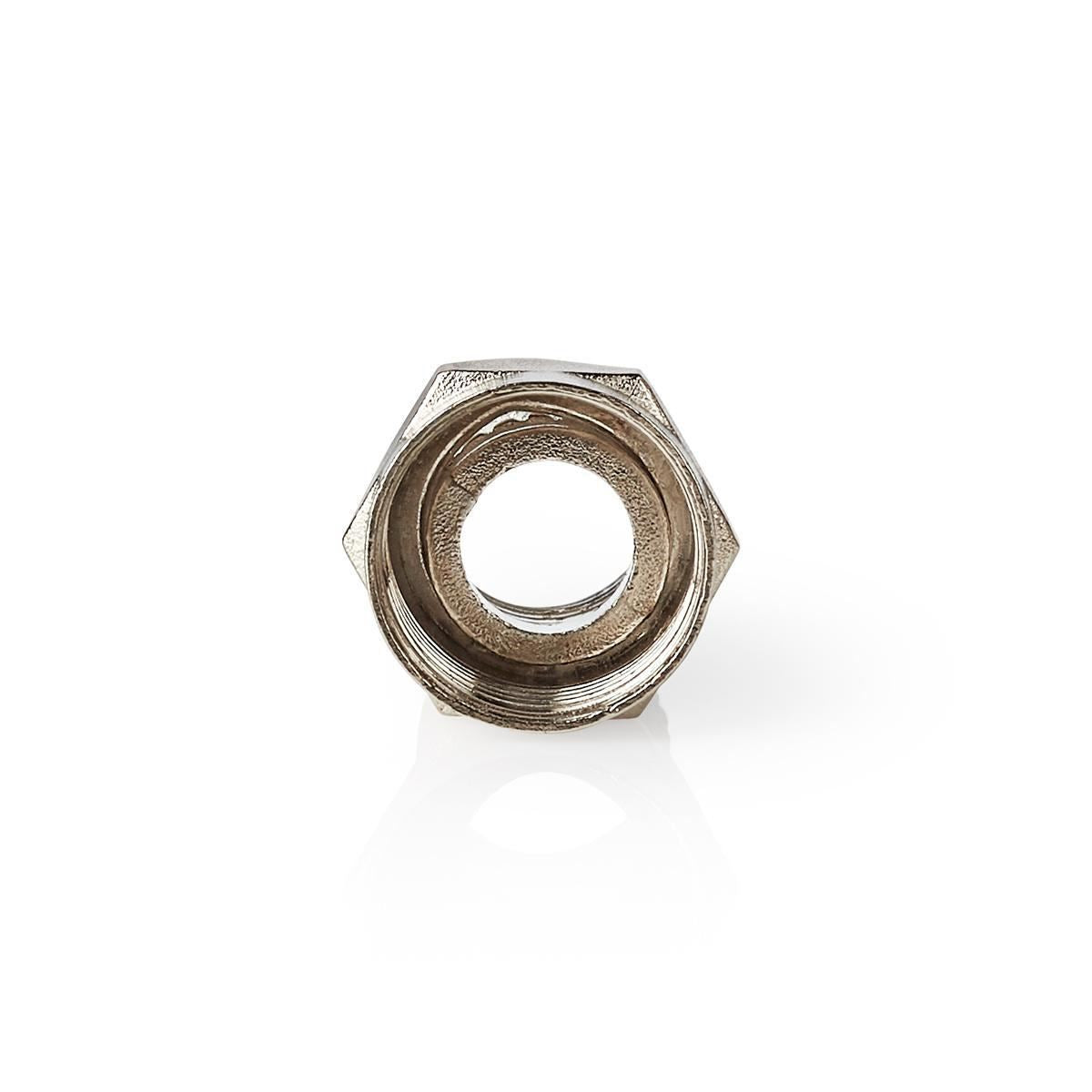 Nedis F-Connector | Straight | Male | Nickel Plated | 75 Ohm | Twist-on | Cable input diameter: 7.5 mm | Zinc Alloy | Silver | 25 pcs | Polybag