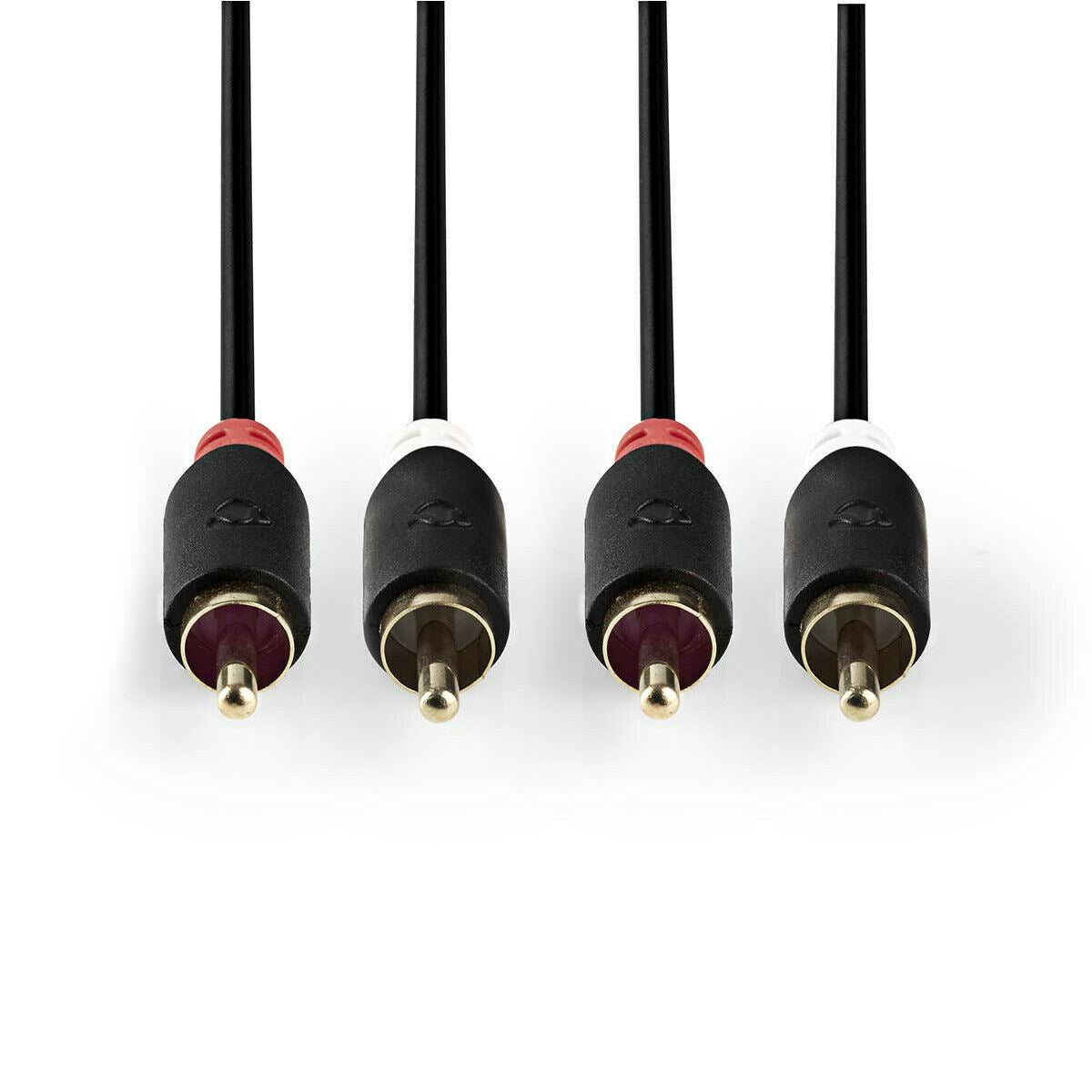 Nedis Stereo Audio Cable | 2x RCA Male | 2x RCA Male | Gold Plated | 2.00 m | Round | Anthracite | Box
