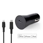 Nedis Car Charger | 20 W | 1.67 / 2.22 / 3.0 A | Number of outputs: 1 | Port type: USB-C™ | Lightning 8-Pin (Loose) Cable | 1.00 m | Automatic Voltage Selection