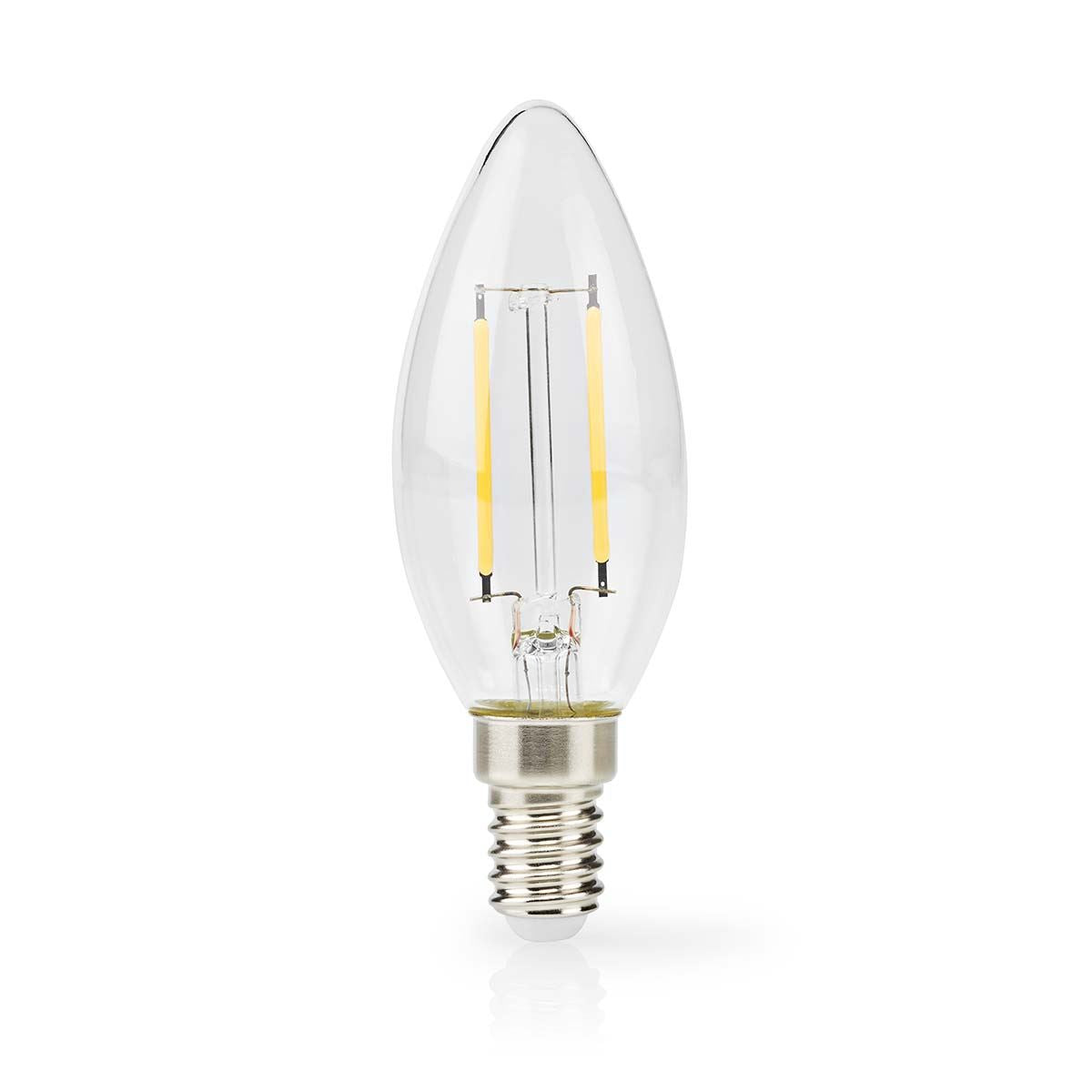 Nedis LED Filament Bulb E14 | Candle | 2 W | 250 lm | 2700 K | Warm White | Retro Style | 3 pcs | Clear