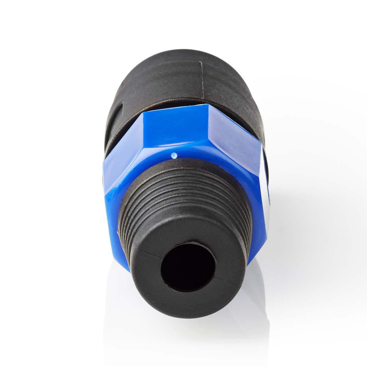 Nedis Speaker Connector | Straight | Male | Nickel Plated | Solder | Cable input diameter: 8.0 mm | ABS | Black | 1 pcs | Polybag
