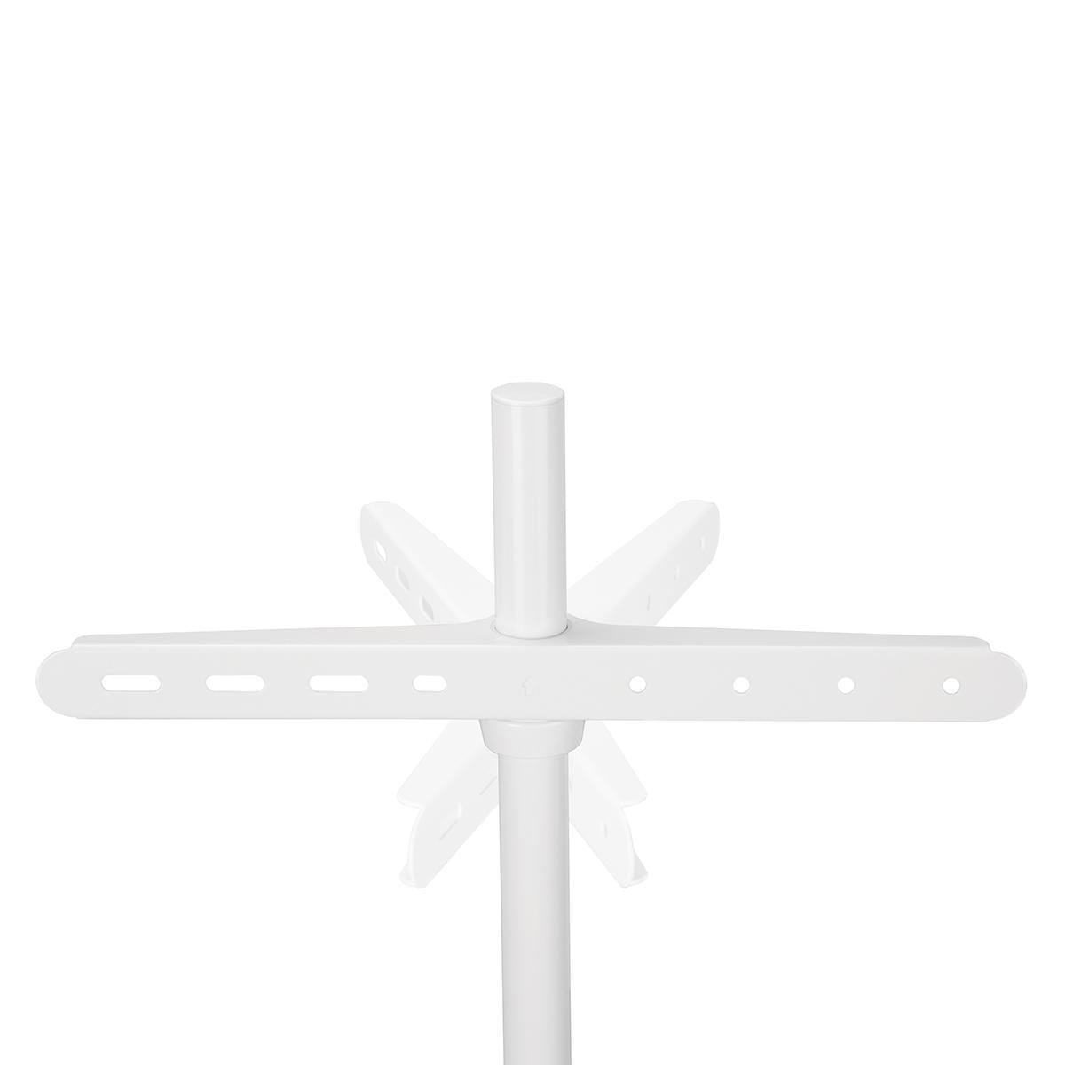 Nedis TV Floor Stand | 50 - 65 " | Maximum supported screen weight: 35 kg | Scandinavian Design | Rotatable | Anti-tip strap | Snap-lock | Aluminium / Steel | White