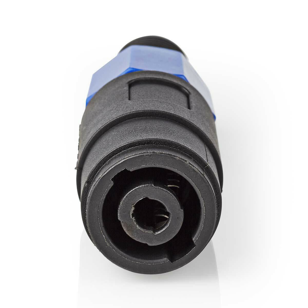 Nedis Speaker Connector | Straight | Male | Nickel Plated | Solder | Cable input diameter: 8.0 mm | ABS | Black | 1 pcs | Polybag