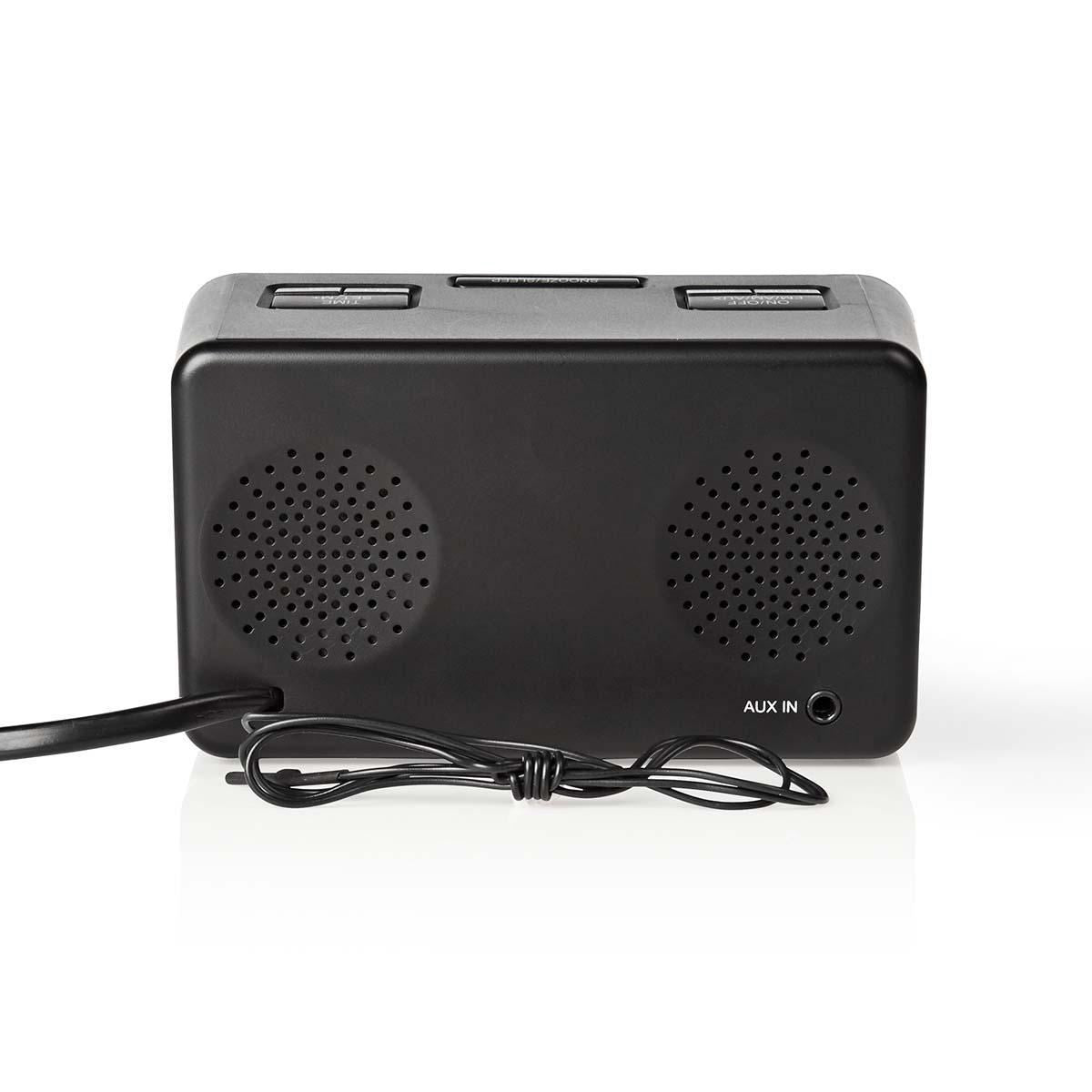 Nedis Digital Alarm Clock Radio | LED Display | 1x 3.5 mm Audio Input | Time projection | AM / FM | Snooze function | Sleep timer | Number of alarms: 2 | Black