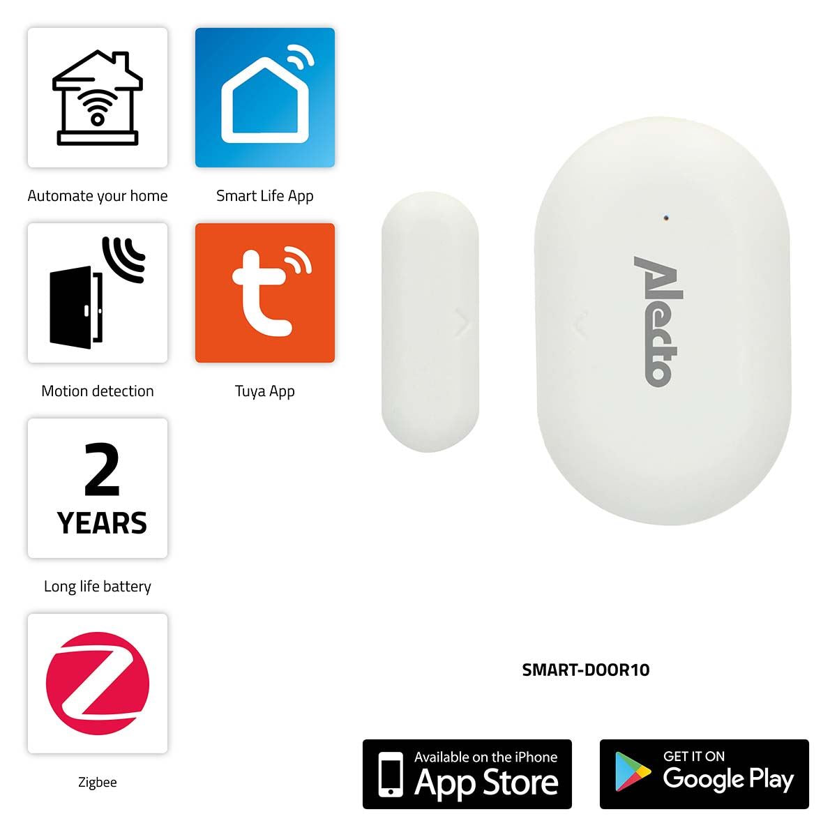 Alecto / Tuya SMART-DOOR10 Smart Zigbee Door/Window contact Sensor