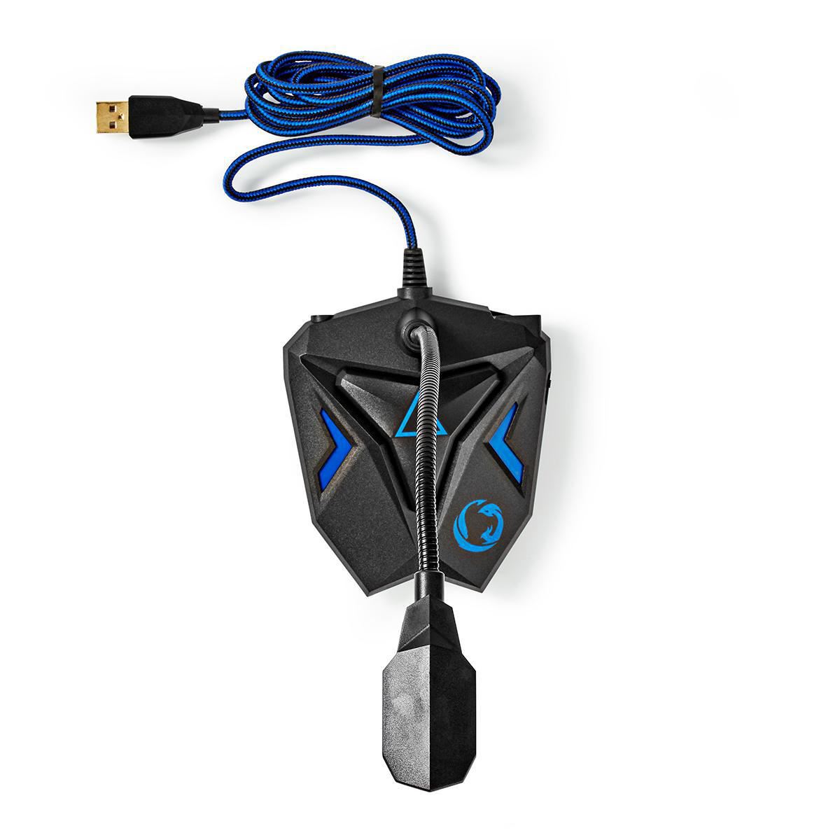 Nedis Streaming & Gaming Microphone | Used for: Desktop / Notebook | USB | Connection output: 1x 3.5 mm Audio Out | On/Off switch | Headphone output