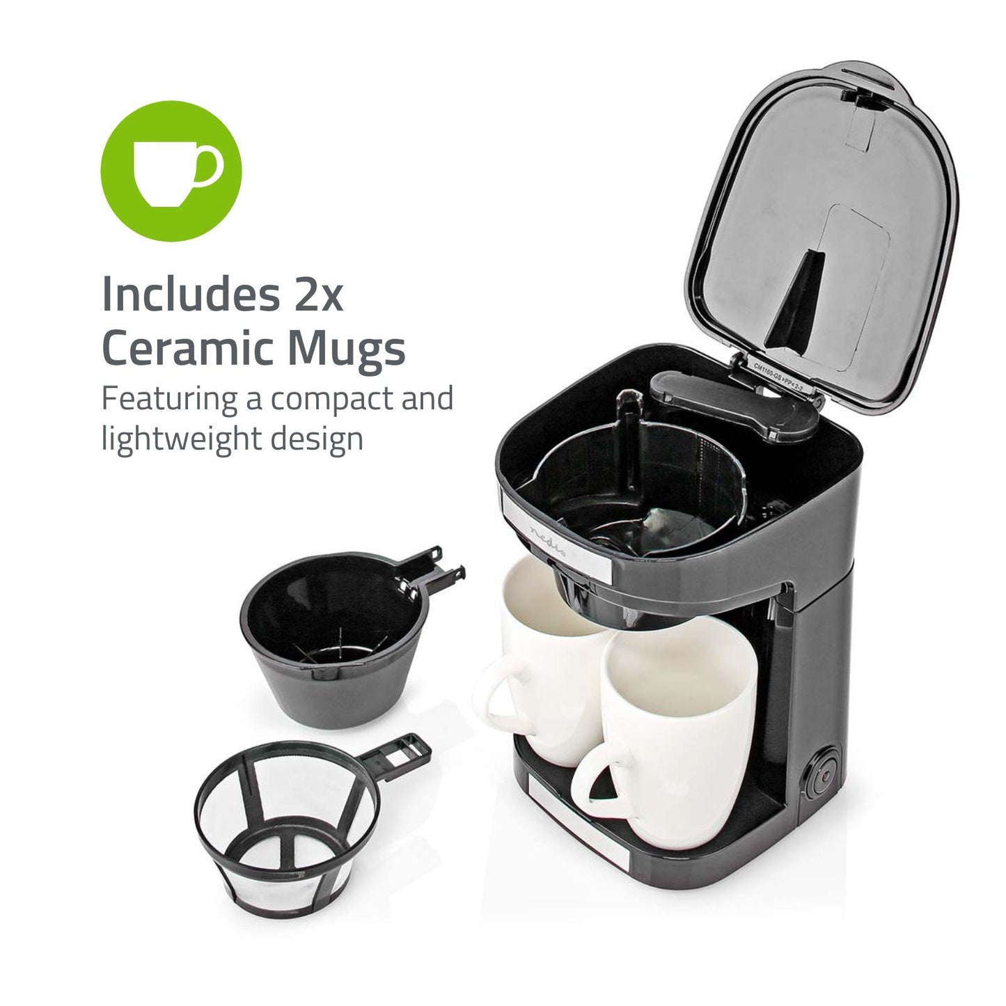 Nedis Coffee Maker | Filter Coffee | 0.25 l | 2 Cups | Black