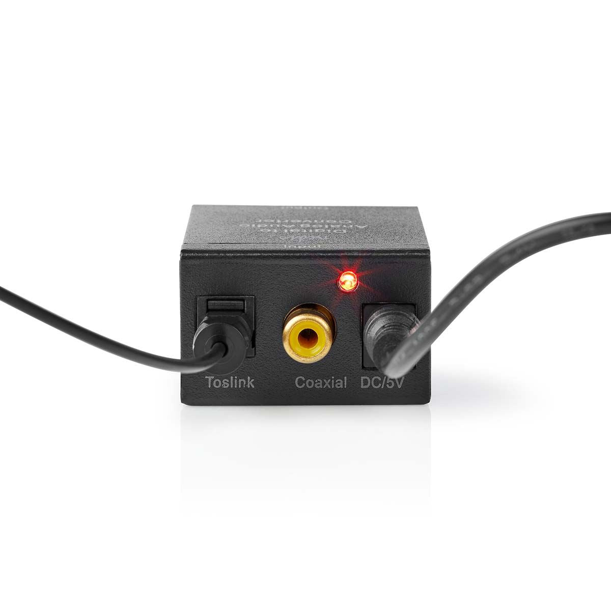 Nedis Digital Audio Converter | 1-way | Connection input: 1x Digital RCA / 1x TosLink | Connection output: 1x (2x RCA) / 1x 3.5 mm | Automatic | Integrated amplifier | Black