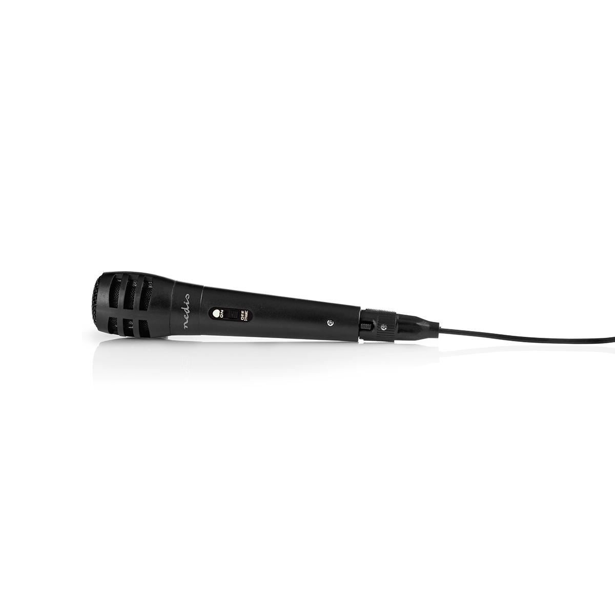 Nedis Wired Microphone | Cardioid | Detachable Cable | 5.00 m | 80 Hz - 12 kHz | 600 Ohm | -75 dB | On/Off switch | Travel case included | ABS / Aluminium | Black