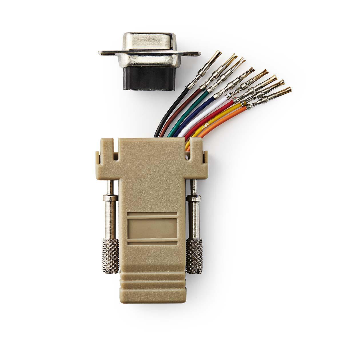 Nedis Serial Adapter | Adapter | D-SUB 9-Pin Female | RJ45 Female | Nickel Plated | Ivory | Box