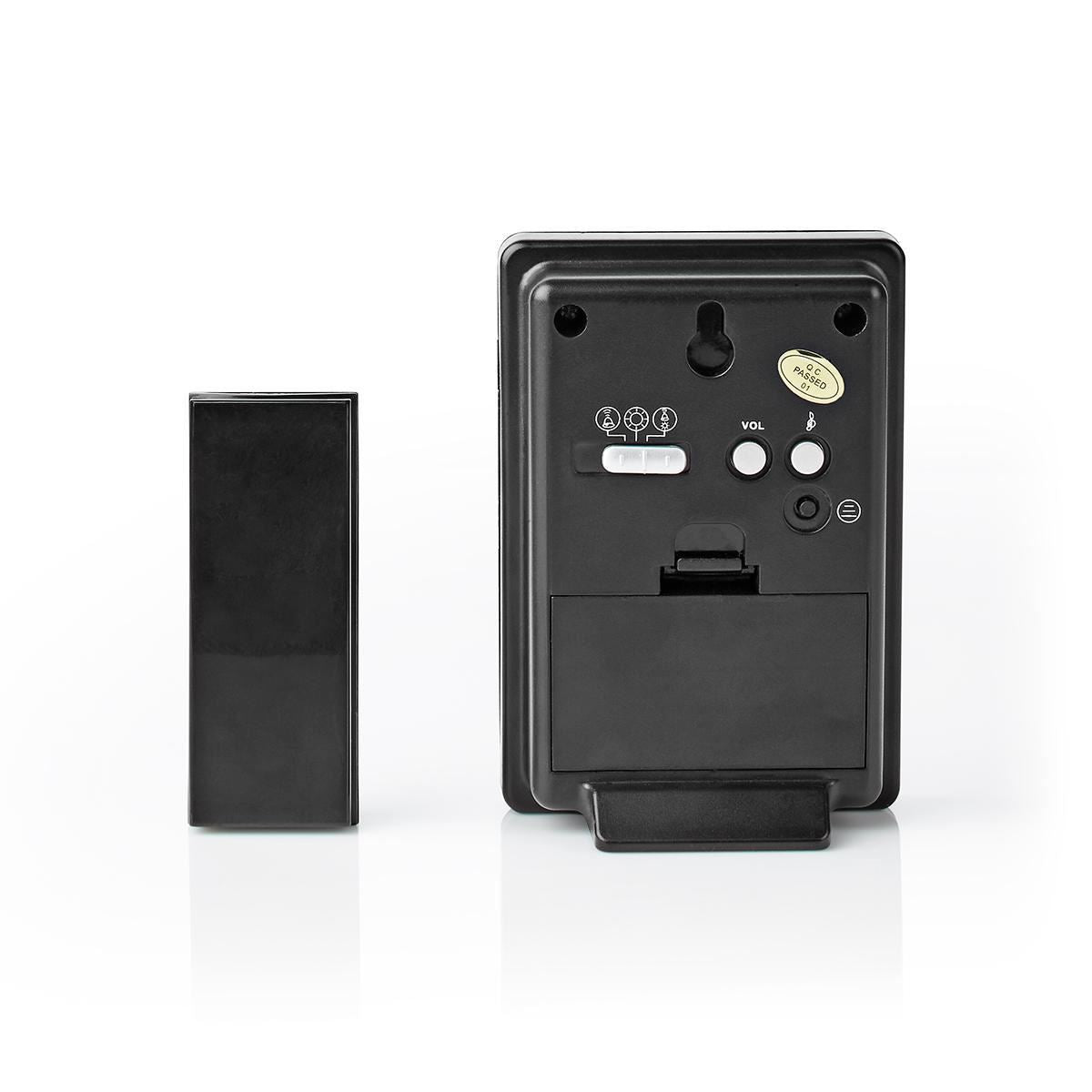 Nedis Wireless Doorbell Set | Battery Powered | 3 V DC | 1x CR2032 | Volume: 80 dB | Signal range: 300 m | IP44 | 36 Melodies | 1 Receiver | Black