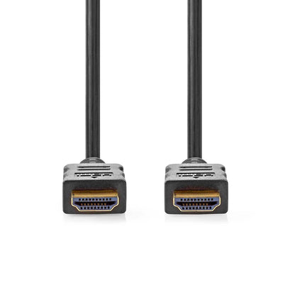 Nedis High Speed HDMI™ Cable with Ethernet | HDMI™ Connector | HDMI™ Connector | 4K@60Hz | ARC | 18 Gbps | 3.00 m | Round | PVC | Black | Label | 5.939.289