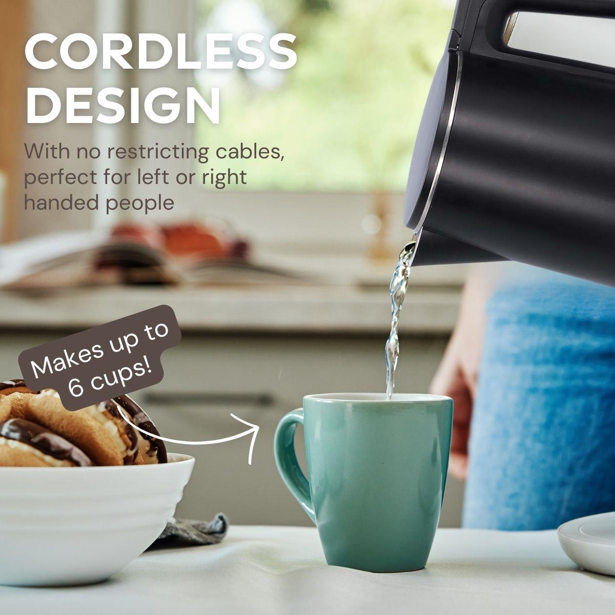 Nedis Electric Kettle | 1.5 l | Plastic | Black | Rotatable 360 degrees | Concealed heating element | Strix® controller | Boil-dry protection