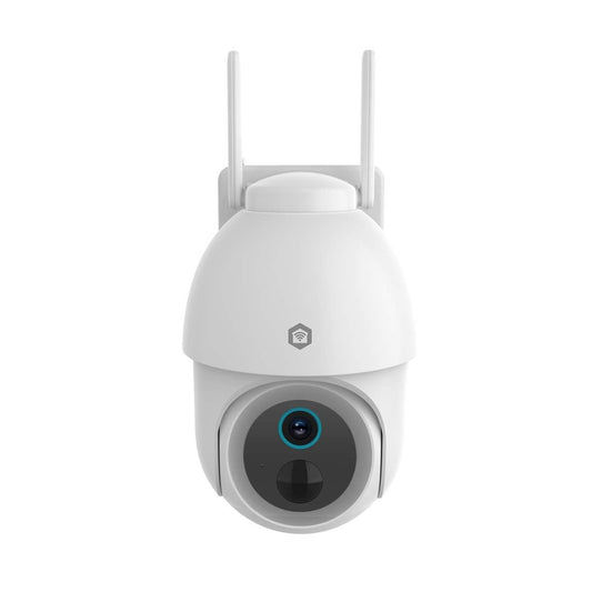 Nedis SmartLife Outdoor Camera | Spotlight | 3MP Full HD 1296p | Pan tilt | IP65 | Max. battery life: 3 Months | Cloud Storage (optional) / microSD (not included) | 5 V DC | With motion sensor | Night vision | White