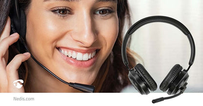 Nedis PC Headset | On-Ear | Stereo | Bluetooth | Fold-Away Microphone | Black