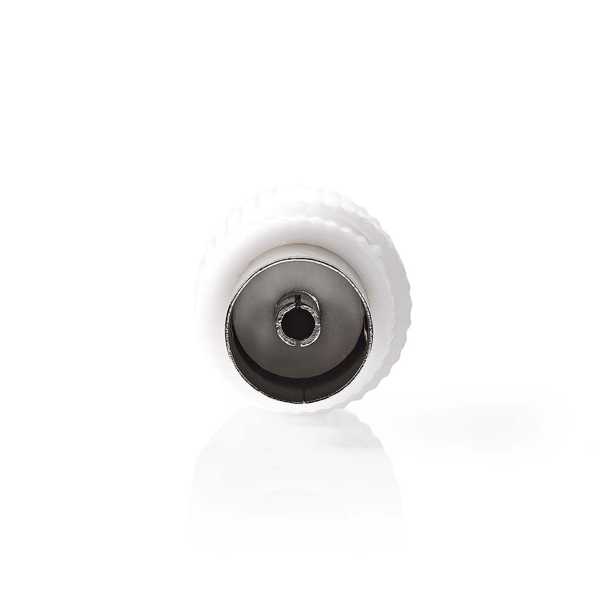 Nedis CSGB40923WT | IEC (Coax) Connector | Straight | Female | Nickel Plated | 75 Ohm | Screw | Cable input diameter: 7.0 mm | Metal / PVC | White | 2 pcs | Box