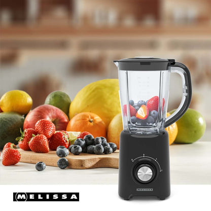 MELISSA 16180134 | Blender | 800 W | 2 Speeds + pulse | 4 Stainless steel blades | 1.5L Plastic jug | Black