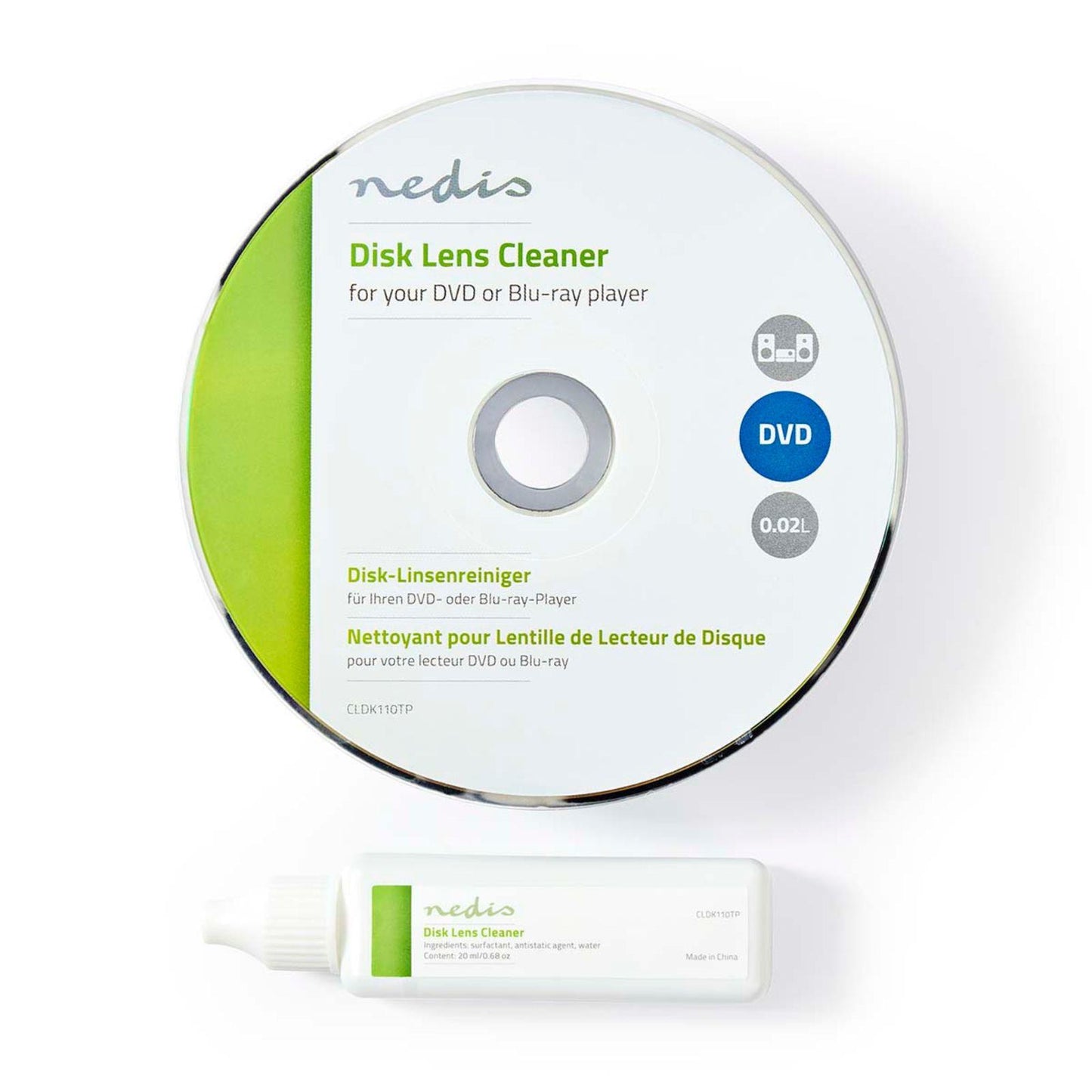 Nedis Disc Lens Cleaner | Cleaning Disc | 20 ml | BluRay Player / DVD-player