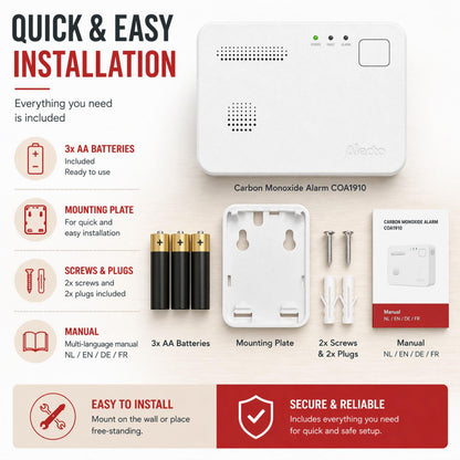 Alecto COA1910 Carbon monoxide Alarm with 10 year Sensor Runtime