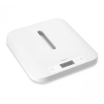 Alecto BC70 Digital Baby Weighing Scales, Personal Scale and Pet Scale in one - Up to 150 kg with Removable Weighing Surface - White