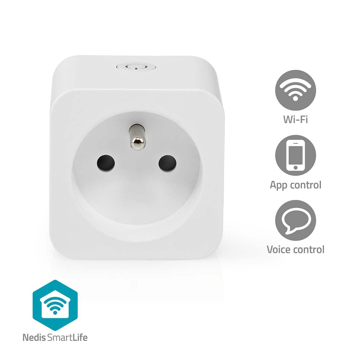 Nedis SmartLife Smart Plug | Wi-Fi | IP21 | Power meter | 3680 W | Type E (CEE 7/6) | 0 - 55 °C | Android™ / IOS | White | 1 pcs