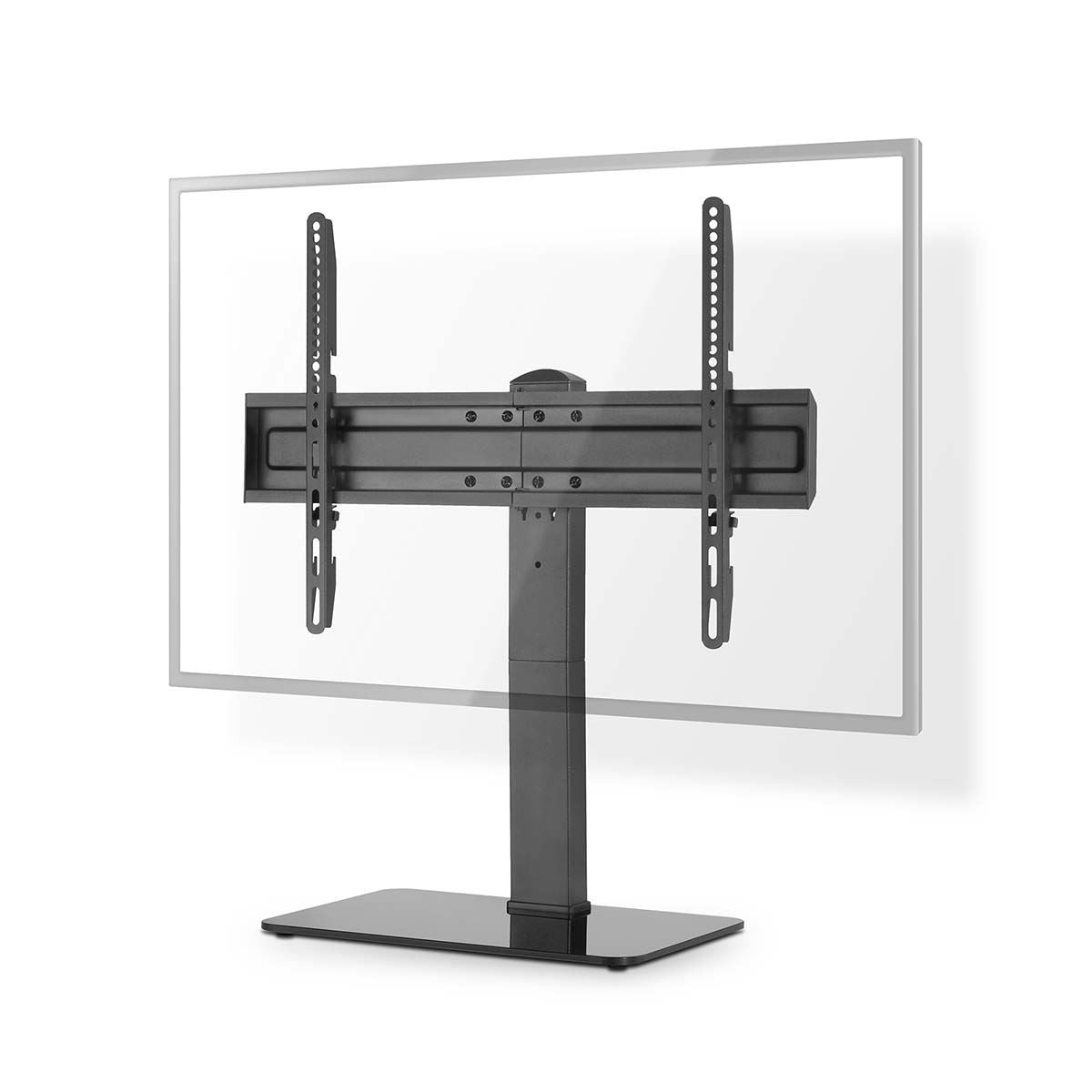 Nedis Fixed TV Desk Stand | 37 - 70 " | Maximum supported screen weight: 40 kg | Adjustable pre-fixed heights | Steel / Tempered Glass | Black