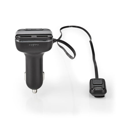 Nedis Car FM Transmitter | Fixed | Hands free calling | 0.8 " | LED Screen | Bluetooth® | 5.0 V DC / 1.0 A / 5.0 V DC / 2.4 A | Google Assistant / Siri | Black / Grey