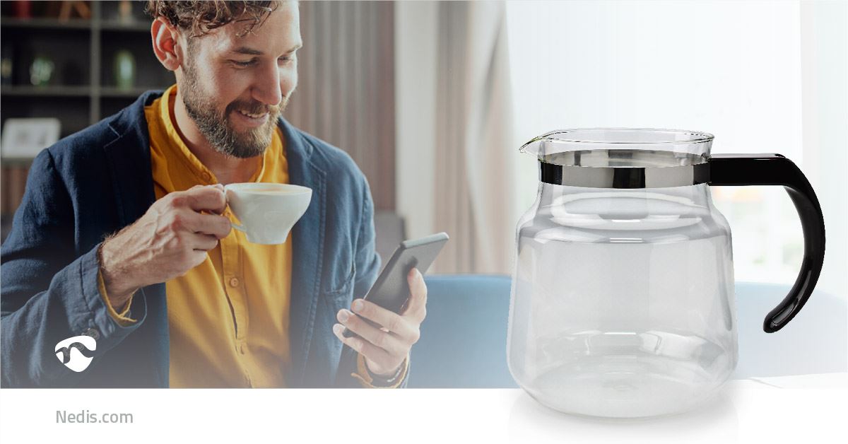 Nedis Glass Coffee Jug | Compatible with: Moccamaster K / KB/ 1 0PL / Excellent 10S | 1.2 l | Black