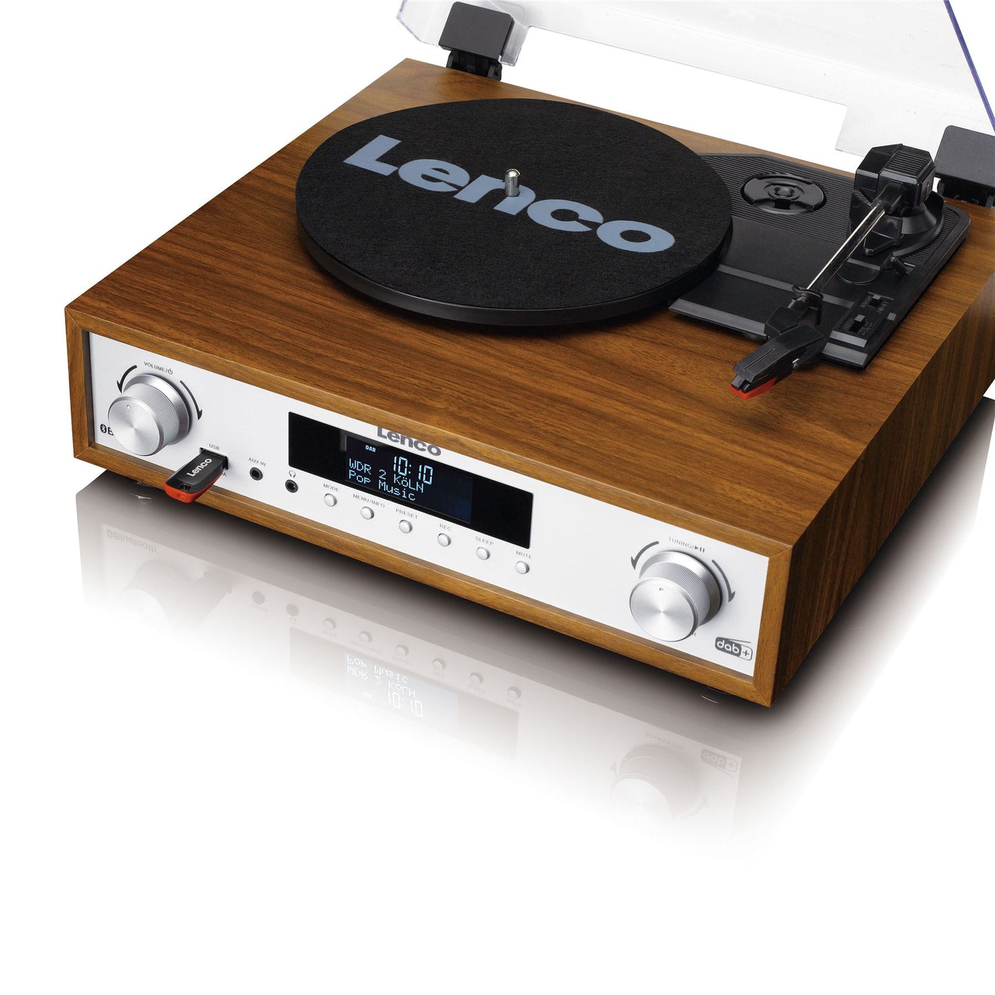 Lenco MC-160WD | HiFi Stereo System with Record Player | DAB+/FM Radio | Bluetooth® Speaker | Wood