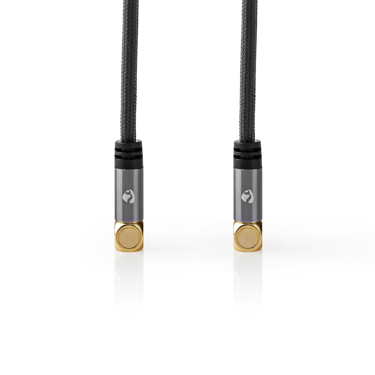 Nedis CSTB40015WT50 | Coax Cable | IEC (Coax) Male | IEC (Coax) Female | Gold Plated | 75 Ohm | Quad Shielded | 5.00 m | Round | Cotton | Grey / Gun Metal Grey | Cover Window Box